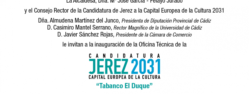 Invitación Inauguración Oficina Técnica de la Capital Europea de la Cultura
